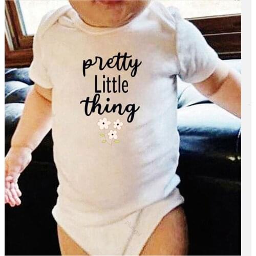 Newborns Girl Boy Onesies Kids' Things Long Sleeve Toddle Jumpsuits Cotton Baby Bodysuits Pretty Little Thing Printed