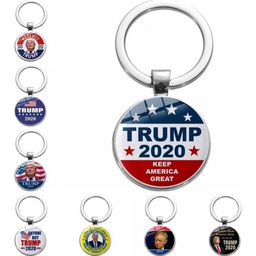 Donald Trump 2020 Keep America Great Keychain Donald President USA Commemorate Key Ring Top Grade Alloy Key Chain for Collection