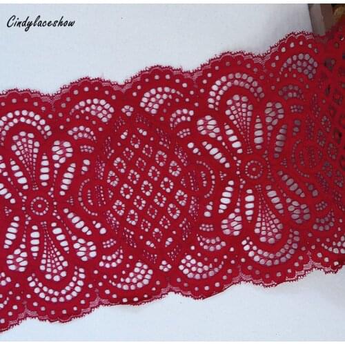 2Yards 18.5cm Width Elastic Embroidered Lace Trim Underwear Bra Lace Fabric DIY Sewing Craft Garters Garments Cloth Accessories