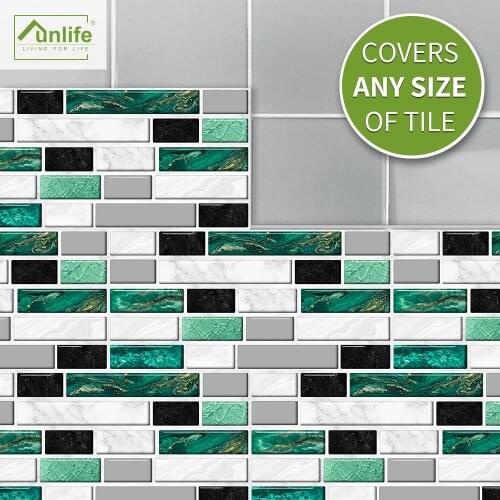 Funlife®Green Agate Marble Tile Sticker Wallpaper Decorative Removable DIY Eco-friendly pvc Bathroom Kitchen Backsplash Floor