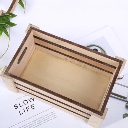 Creative Rectangular Wooden Desktop Storage Basket Desk Organizer Box Desktop Sundries Collection Arrangement Eco Home