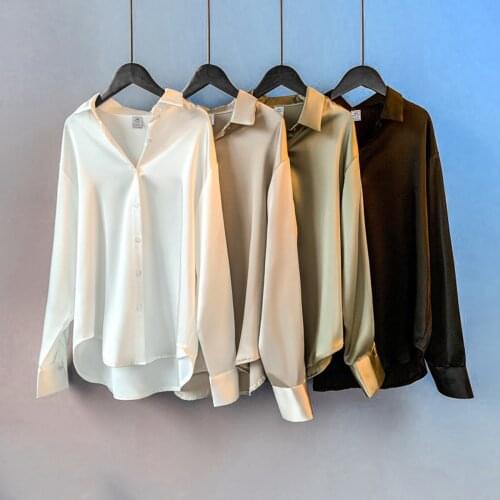 LAMLKKY Womens Satin Shirts