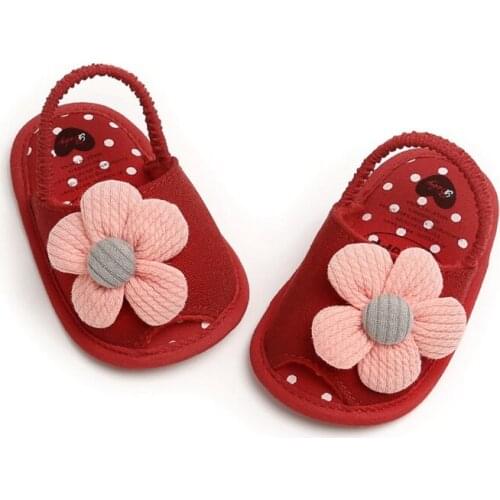 Summer Baby Boys Girls Flower Breathable Anti-Slip Shoes Toddler Cute Sandals Infant Soft Soled Shoes 0-18M