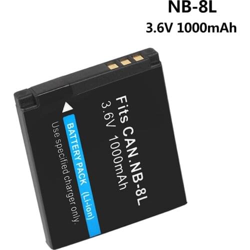 NB-8L 3.6V 1000mah Lithium Battery for Canon Powershot A2200 A3000 A3100 A3200 NB8L NB 8L Rechargeable Digital Camera Battery