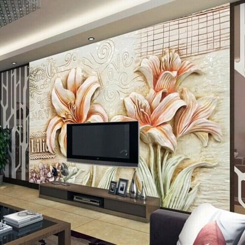 Washable Custom Papel Flower Mural 3d Wall Photo Murals Wallpaper for Living Room 3d Wall Murals Wall paper Fresco sticker