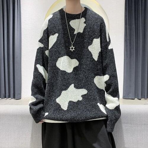 2021 Mens Pattern Loose Trend Wool Knitting Long-sleeved Tops Fashion Pullover Homme Male Coats Clothes Cashmere Sweater M-2XL