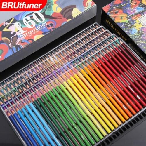 Brutfuner 180/160/150/120/72/48 Oil Colors Professional Watercolor Pencils Set 260 Sketch Colored Pencil Art School Supplies