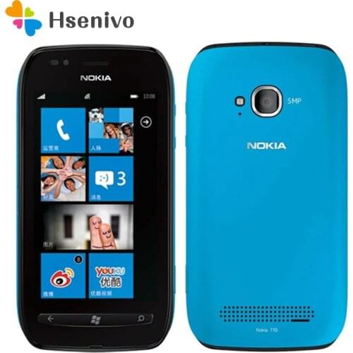 710 Original unlocked Nokia Lumia 710 Mobile Phone WIFI 3G GPS 5MP 3.7''TouchScreen 8 GB Internal storage Free shipping