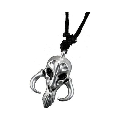 Mandalorian Pendant Necklace Men Boba Fett Mythosaur Bounty Hunter Baby Yoda Jewelry Gothic Skull Necklace Wholesale