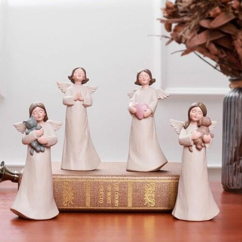 Memorial Cat Dog Angel Figurines Modern Aesthetic Home Decor Little Praying Statue Sympathy Gifts Desk Accessories Sculpture