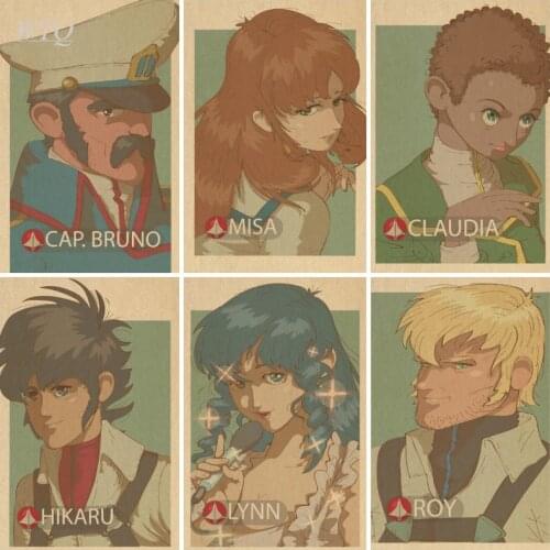 Retro Poster Japan Anime Macross Anime Posters Wall Decor Posters Home Decor Wall Art Canvas Painting Photos for Childrens Room