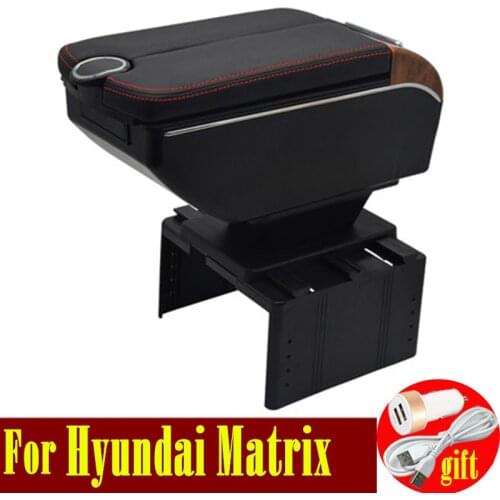 For Hyundai Matrix armrest box Double doors open 7USB Centre Console Storage Box Arm Rest
