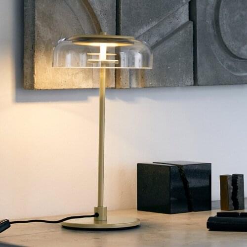 Simple modern living room table lamp glass desk designer model room table lamp North Europe bedroom bedside table lamp