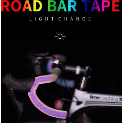 PU+EVA Cycling Bicycle Handlebar Tape Belt Dimming Reflective Band Strap Belt With Gradient Color-Changing Bike