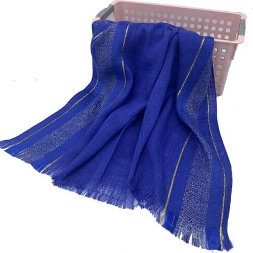 Wholesale Price Gold Yarn Womens Scarves Cotton Headscarf Muslim Hijab Scarf Islam Head Wraps Foulard Femme Musulman