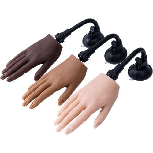 Silicone Practice Hand With Flexible Finger Adjustment Display With Holder Silicone Practice Hand Female Model Display