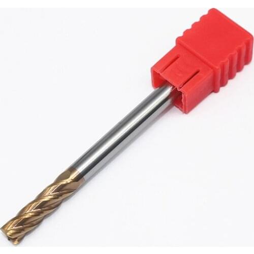 1pc HRC55 D5X20LXD5X75L 4FlutesTungsten Steel Spiral Milling Cutter Alloy Coating Router Bits CNC Tool Lengthened End Mill