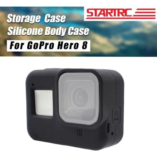 STARTRC Action Camera Accessory For GoPro Hero 8 Storage Bag Silicone Body Case Protective Lanyard For Gopro 8 Black