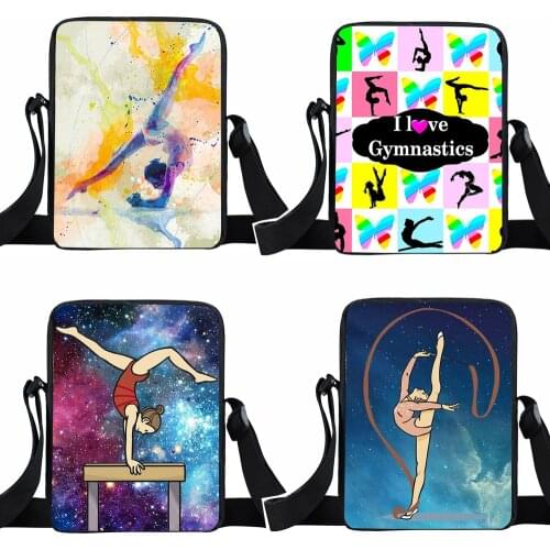 Gymnastics Art Cross Bag Women Handbag Ladies Shoulder Bags Gymnast Mini Messenger Bags Girls Small Satchel Bookbag Gift