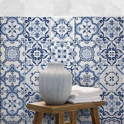 Packaging 24 tile size 20x20 cm - Made in Italy PVC for bathroom and kitchen stickers Design - Zante