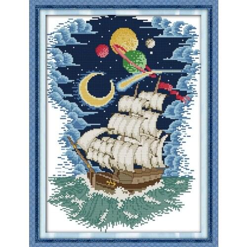 Everlasting Love Navigation Chinese Cross Stitch Kits Ecological Cotton Stamped 11CT 14CT DIY New Year Gift Decorations For Home