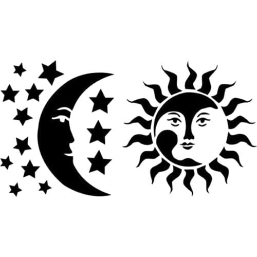 15*8cm Sun Moon Stars Heaven Car Window Vinyl Decal Sticker Fantasy Personality Vinyl Sticker Unique Car Styling