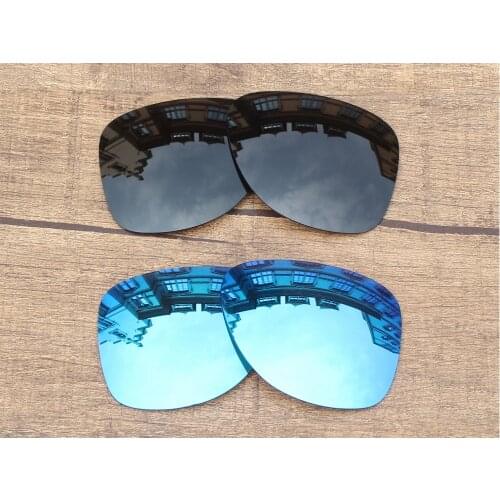 Vonxyz 2 Pairs Stealth Black & Ice Mirror Polycarbonate Replacement Lenses for-Oakley Dispatch 2 Frame