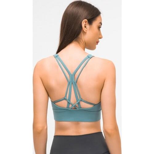 ZenYoga HIGH NECK Longline Fitness Athletic Yoga Bras Women High Impact Padded Criss Cross Workout Sports Bra Top Brassiere