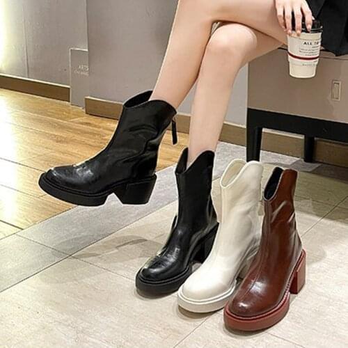 Womens Cowboy Mid-Calf Boots Ladies Embroidery Pointed Toe Chunky Heel Women Boot Female Slip On Retro Vintage Western Shoes