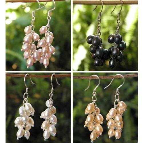 New Favorite Pearl Earrings 925 Sterling Silver Natural Freshwater Pearl Dangle Earrings Real Pearls Fine Jewelry For Lady