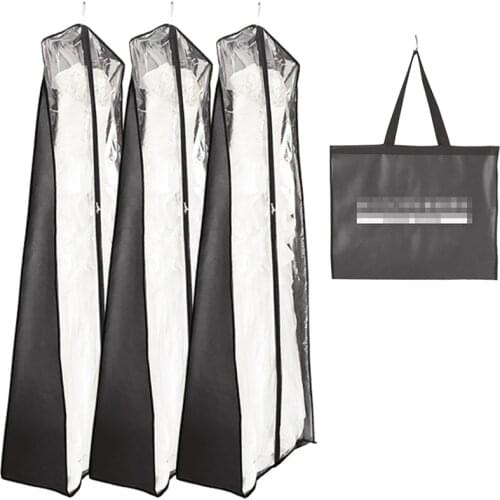 Wedding Dress Dust Cover Garment Bags Bride Gown Storage Bag Long Clothing Covers Non-woven PVC Long Clothes Dustproof Cover Big