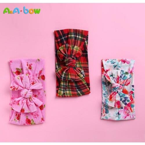 2019 1pcs Pink Print Colorful Child Hair Band Cute Baby Accessories Cotton Bow Red Pink Elastic Headbandst Baby Accessories