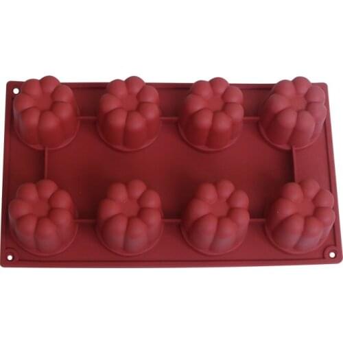 1Pc Baking Tools Flower Shape Silicone Mold 8 cavity Cannelés Moulds Dessert Pudding Mould