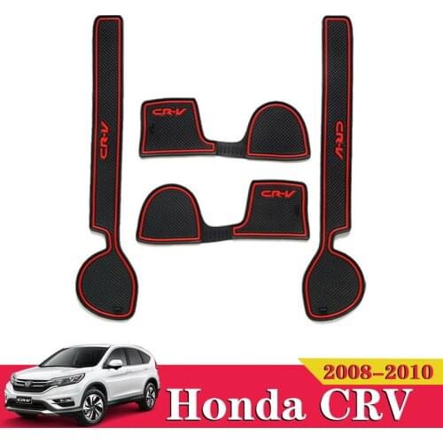 4pcs For Honda CRV 2008 2009 2010 Car Anti-Slip Gate Car Door Groove Slot Latex Non-Slip Mat Interior Cup Cushion Car-Styling