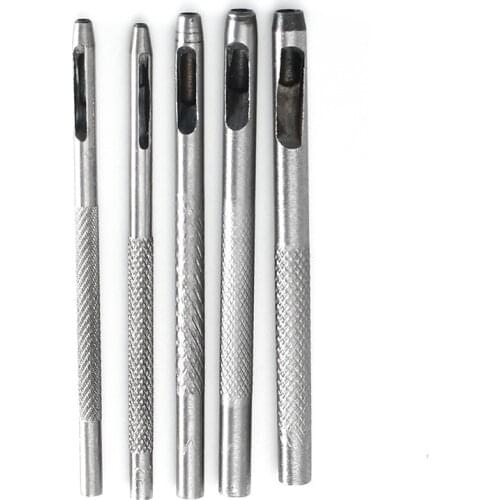 5 Pieces Round Steel Hollow Punch Set Leather Craft Hollow Hole Punch Tools for Leather, with A Box1.5/2.0/3.0/3.5/4.0mm