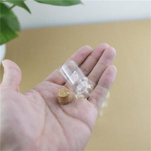 50pcs/Lot 22*40mm 8ml Corks Glass Bottles Stopper Crafts Tiny Jars Transparent Empty Glass Jar Mini vial bottle Gift