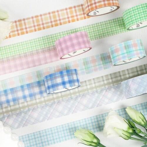 8pcs/lot girls room series ins simplicity fresh basic plaid decorative PET tape
