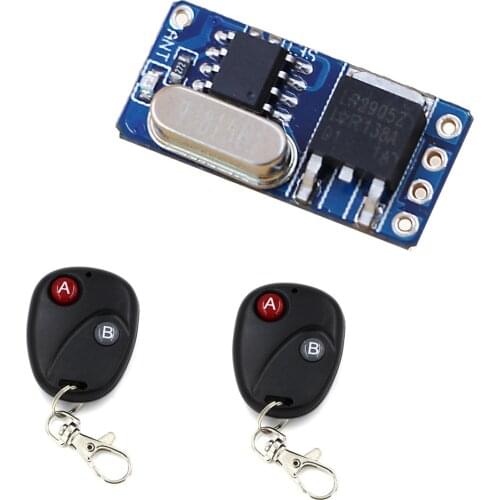 Promotion Micro Wireless Remote Control Switch Mini Receiver 3.5V 4.5V 5V 6V 8.4V 9V 12V Small Receiver Transmitter 315/433Mhz