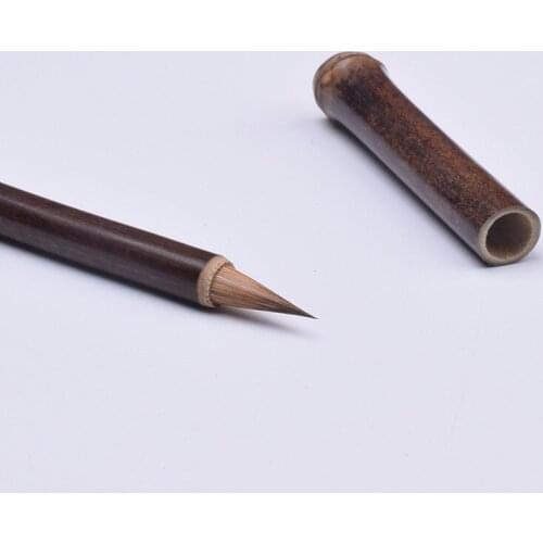 Ink bamboo scriptures reading letter Zhong Zhou Wang Chong chicken purple Wolf small block writing brushcalligraphy