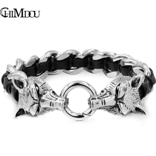 CHIMDOU Men's Leather Bracelets