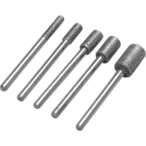 5Pc/Set 3-8mm Cylindrical Diamond Grinding Heads Tools For Granite Diamond Grinding Wheel For Dremel Rotary Tool Accessories