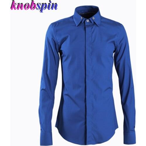 Europe Fashion Brand Shirt men Solid color Slim Chemise homme Long sleeve Casual Camisas high quality Business male dress shirts