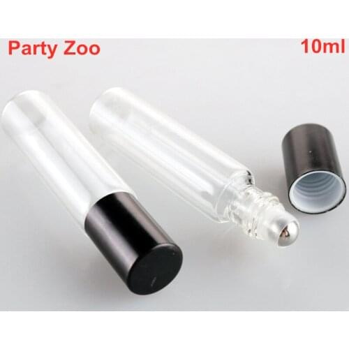 500 X10ml Portable Roller Bottle for Essential Oils Empty Clear Plain Glass Bottles with Stainless Steel Ball For Perfume Travel