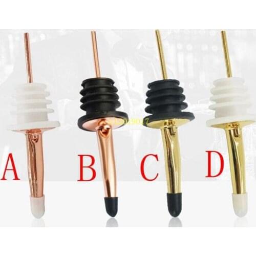 Stainless steel Rose Gold wine Olive Oil Pourer Dispenser Spout Glass Bottle Pourer Red Wine bottle stopper plug