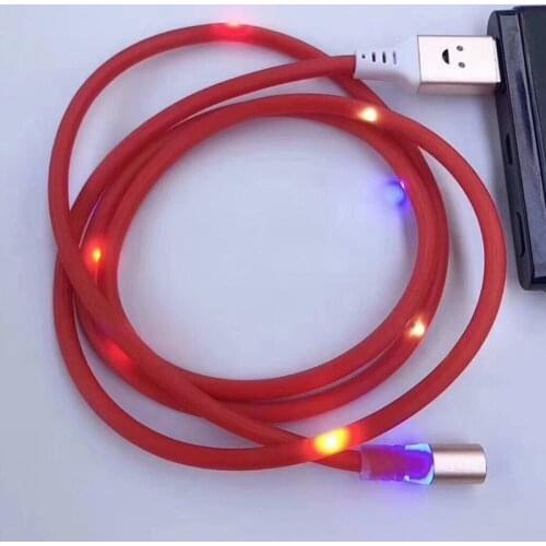 Twinkling 1m usb phone charging cable flowing light charging cord led wire for micro usb type c Illuminated Fast charger