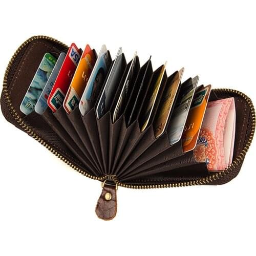 MAHEU Genuine Leather Card Purse Men Women ID Credit Card Zipper Mini Coin Purse with Multi Card Slots 2019 Hot Selling Designs