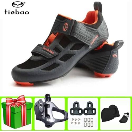 Tiebao Road Cycling Shoes Add Pedal Set Bike Men Sneaker Women Ultralight Bicycle Self-locking Professional Breathable Bicicleta