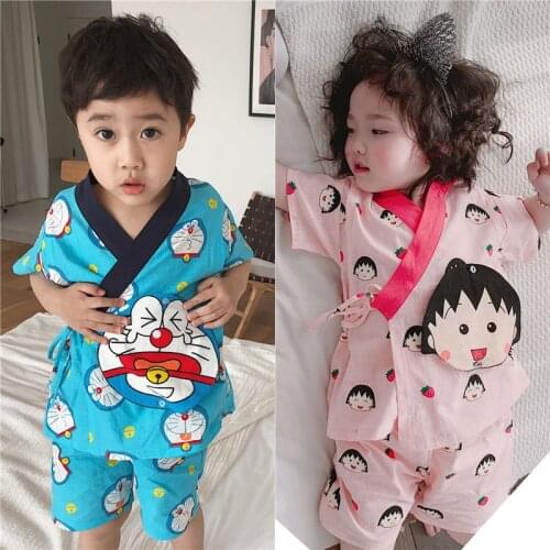Tonytaobaby New Summer Clothes Boys and Girls Childrens Wear Cartoon Characters Full of Japanese Pajamas