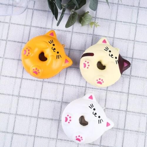 Top Fidget Toys Lovely Cat Doughnut Cream Scented Slow Rising Stress Adorable Toys Squishy Antistress Decompression Toy