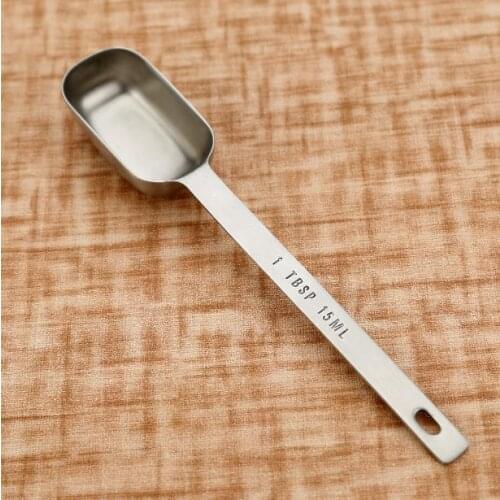 15ml Stainless Steel Measuring Spoons With Scale Coffee Bean Powder Measuring Long Handle Spoon Kitchen Tool SN2772